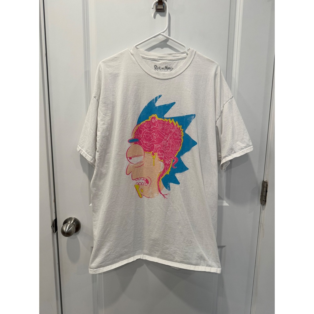 Rick and Morty Loot Crate Exclusive Rick Brain Graphic T-Shirt White Mens 2XL